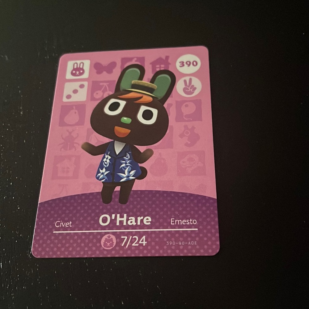 Animal Crossing Amiibo card #390 O’Hare
